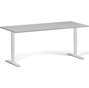 Psací stůl B2B Partner Výškově nastavitelný stůl, 180x80 cm, 1 motor, bílá podnož, šedá