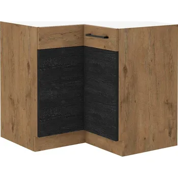 Kuchyňská linka ZEATA, dolní rohová skříňka 90x90 DN 1F BB, korpus: dub lancelot, dvířka: dark wood/dub lancelot + vyzvednutí ZDARMA