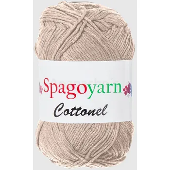 Příze Pletací / háčkovací příze Spagoyarn COTTONEL 123 krémová, jednobarevná, 100g/200m