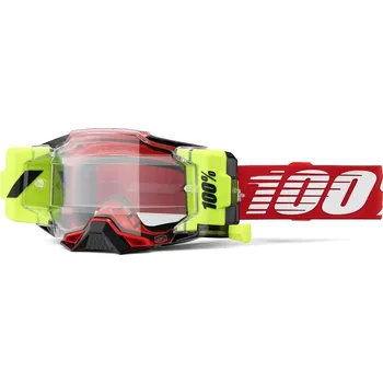 Motocyklové brýle 100% ARMEGA Forecast Red - clear lens