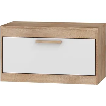 Televizní stolek TV stolek GATTON s dvířky, dub sonoma/bílý lesk, 5 let záruka + vyzvednutí ZDARMA