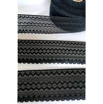 Krajka Pružná krajka černá, šíře 80 mm