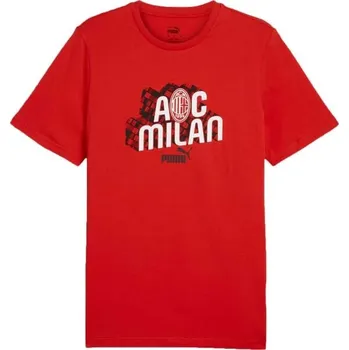 Pánská móda Pánské triko Puma AC MILAN CULTURE TEE M Červená, Bílá