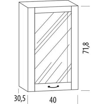 Kuchyňská linka SNOW, horní skříňka prosklená 40BB, korpus bílý, dvířka bílé MDF + vyzvednutí ZDARMA