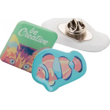 Reklamní EpoBadge Midi odznak na zakázku, bílá