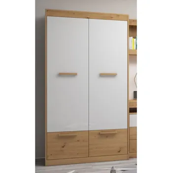 Šatní skříň Skříň GATTON 4D, dub artisan/bílý lesk, 5 let záruka + vyzvednutí ZDARMA