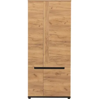 Šatní skříň Šatní skříň ABAKUS 2D, dub craft zlatý/černý + vyzvednutí ZDARMA