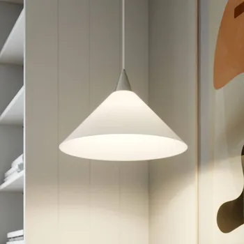 Závěsné svítidlo Lindby Petra, bílé, sklo, Ø 40 cm, kužel, E27 bílá 1 x 60 W - Doprava zdarma
