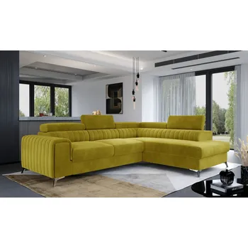 Sedací souprava Rohová sedačka CURRAN 26, pravá, žlutá látka +možnost VÝNOSU + vyzvednutí ZDARMA