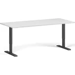 B2B Partner Výškově nastavitelný stůl, 180x80 cm, 1 motor, černá podnož, bílá