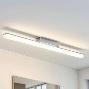Lindby LED stropní koupelnové svítidlo Levke, 75 cm, stmívatelné, IP44 bílá, chrom LED 13 W celkem - Doprava zdarma
