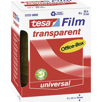 Izolační páska tesa OFFICE-BOX 57372-00002-01 tesafilm transparentní (d x š) 66 m x 15 mm 10 ks