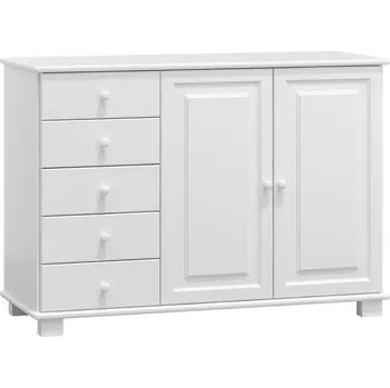 Komoda Komoda NEFTYS 38, masiv borovice, moření: bílé + vyzvednutí ZDARMA