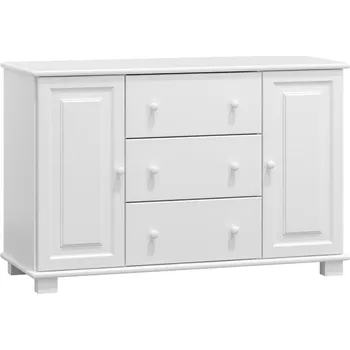 Komoda Komoda NEFTYS 43, hloubka 42 cm, masiv borovice, moření: bílé + vyzvednutí ZDARMA