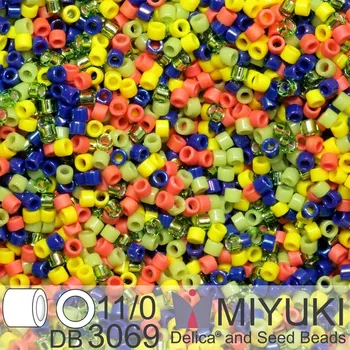 Korálek Korálky Miyuki Delica 11/0. Barva Brazil Mix DB3069. Balení 5g