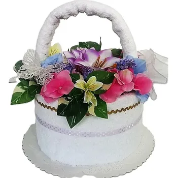 Sada ručníků a osušek Veratex Textilní dort - květinový košík