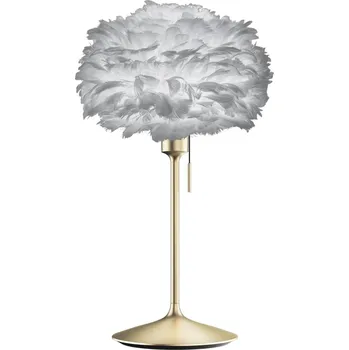 Lampička Stolní lampa UMAGE Eos mini světle šedá/mosaz - Výška stínidla 20 cm; Ø základny 22 cm světle šedá, kartáčovaná mosaz 1 x 15 W LED - Doprava zdarma