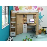 Multifunkční postel LENY levá, dub artisan/bílá, 5 let záruka +možnost VÝNOSU + vyzvednutí ZDARMA