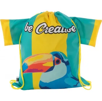 Reklamní CreaDraw T RPET vak na stažení šňůrkou na zakázku, žlutá