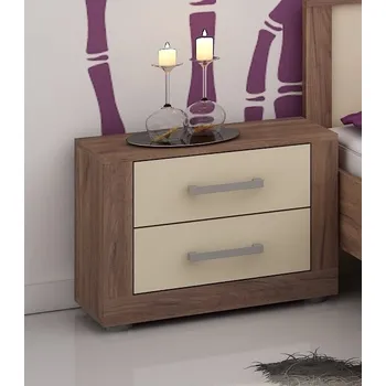 Noční stolek Noční stolek MOLTENO, craft tobaco/krém, 5 let záruka + vyzvednutí ZDARMA