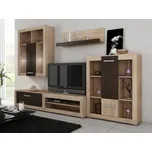 Obývací stěna MOLTENO, dub sonoma světlý/dub sonoma tmavý, 5 let záruka + vyzvednutí ZDARMA