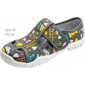 Dětské papučky Raweks IGOR I12 s vyndávací koženou stélkou šedá 31