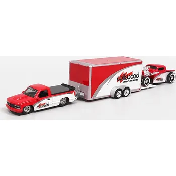 autíčko Chevrolet 454 SS Pick-Up 1993 + Chevrolet Pick-up 1936 + přivěs 1:64 - Maisto Chevy 454 SS Pick-Up 1993 + přívěs + Chevy Pick-Up 1936 Wilwood - kovový model auta