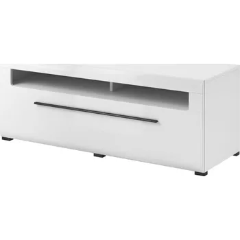 Televizní stolek JEOLLA televizní stolek šíře 160 cm, bílá/bílý lesk + vyzvednutí ZDARMA