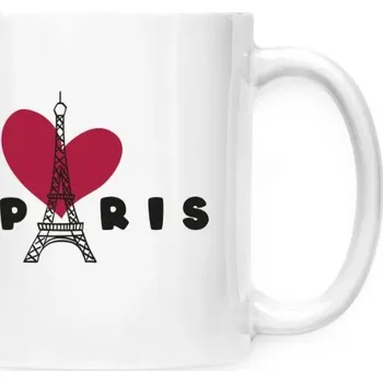 Hrnek malý bílý s potiskem Paris