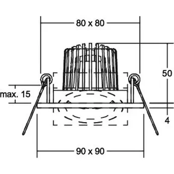 Lampička BRUMBERG LED vestavné bodové svítidlo Abran, matný hliník, otočná montáž - Instalační otvor - délka 8 cm, šířka 8 cm hliníkový mat 1 x 6 W LED - Doprava zdarma