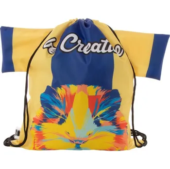 Sportovní vak Reklamní CreaDraw T RPET vak na stažení šňůrkou na zakázku, černá