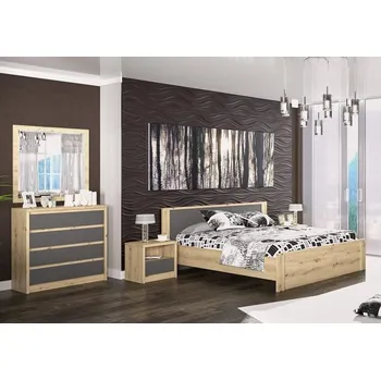 Ložnicová sestava Ložnice MALAITA, dub artisan/šedá + vyzvednutí ZDARMA