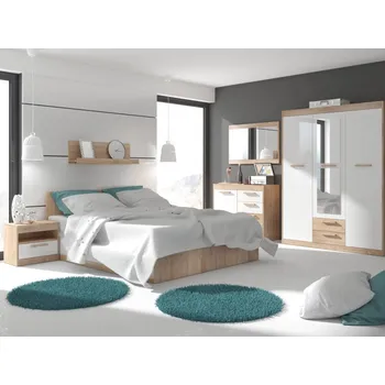 Ložnicová sestava Ložnice GATTON 1, dub sonoma/bílý lesk, 5 let záruka +možnost VÝNOSU + vyzvednutí ZDARMA