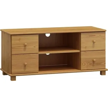 Televizní stolek RTV stolek TAMONAD 3, šíře 156 cm, masiv borovice, moření: olše + vyzvednutí ZDARMA
