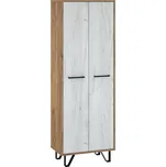 Skříň PRUDHOE 2D, craft zlatý/craft bílý, 5 let záruka + vyzvednutí ZDARMA