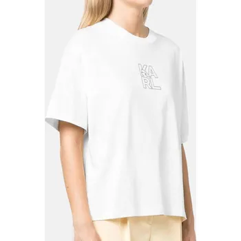 Dámské bílé triko Karl Lagerfeld - Velikost XS, Barva Bílá 55697 22UW1703999