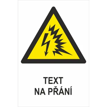Elektrický výboj ISO 7010 - Váš text samolepící PVC fólie 300x200 mm
