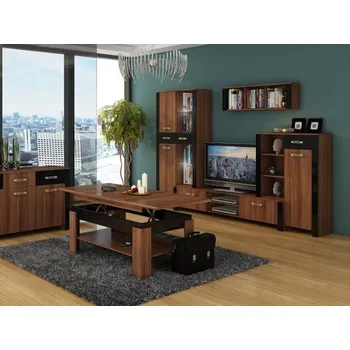 Obývací stěna Obývací stěna AKIVIDU 1, švestka/černý lesk, 5 let záruka + vyzvednutí ZDARMA