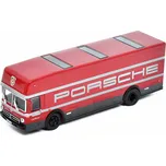 Mercedes-Benz O317 Race Transporter Porsche 1:87 - Schuco Mercedes O317 Závodní Transportér Porsche - kovový model auta