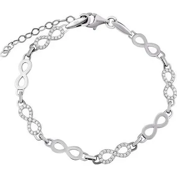 Náramek Zlatý náramek z bílého zlata Tina zdobený infinity a Brilliance Zirconia QR170GW