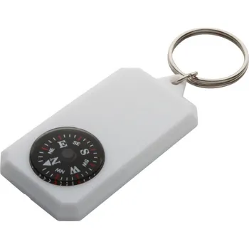 Reklamní Magellan přívěšek na klíče s kompasem, bílá