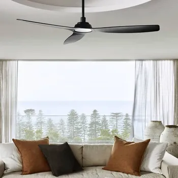 Lampička Beacon Lighting Stropní ventilátor Beacon Moto, černý, Ø 132 cm, tichý - Ø krytu motoru 9 cm; Ø svorkovnice 14,6 cm černá - Doprava zdarma