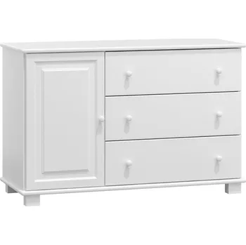 Komoda Komoda NEFTYS 35, hloubka 47 cm, masiv borovice, moření: bílé + vyzvednutí ZDARMA