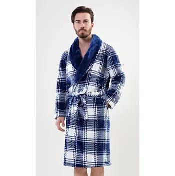 Pánský župan Vienetta MAN Pánský župan se šálovým límcem Filip Barva: Modrá - tmavě, Velikost: L