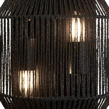 Lampička Searchlight Nástěnné světlo Wicker, 2 zdroje černá 2 x 60 W - Doprava zdarma
