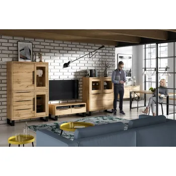 Obývací stěna Obývací pokoj SIGUNI, dub wotan + vyzvednutí ZDARMA