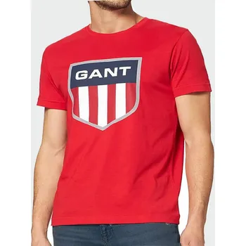 Pánské tričko Pánské červené triko Gant - Velikost XL, Barva Červená 24473 2003123
