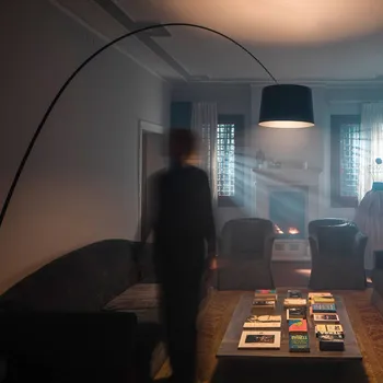 Lampička Foscarini Twiggy Elle LED stojací lampa černá - stínidlo - výška 29 cm, Ø 46 cm; délka přívodního kabelu 330 cm LED celkem 28 W - Doprava zdarma