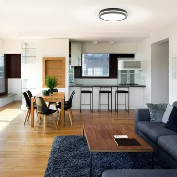 Lampička Müller Licht tint Kea LED stropní svítidlo, Ø 42 cm černá LED 22 W celkem - Doprava zdarma