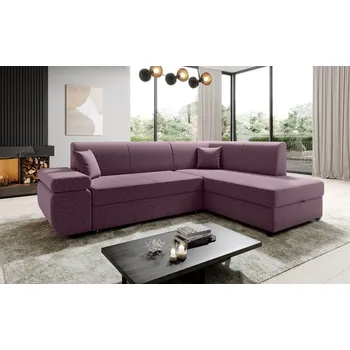 Sedací souprava Rohová rozkládací sedačka ADRIANOPOLI, pravá, starorůžová +možnost VÝNOSU + vyzvednutí ZDARMA